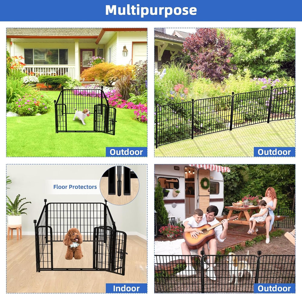 ADAVIN 24in Garden Fence, 4 Panels Dog Fence Outdoor for Yard, 9.8 Ft | Heavy...
