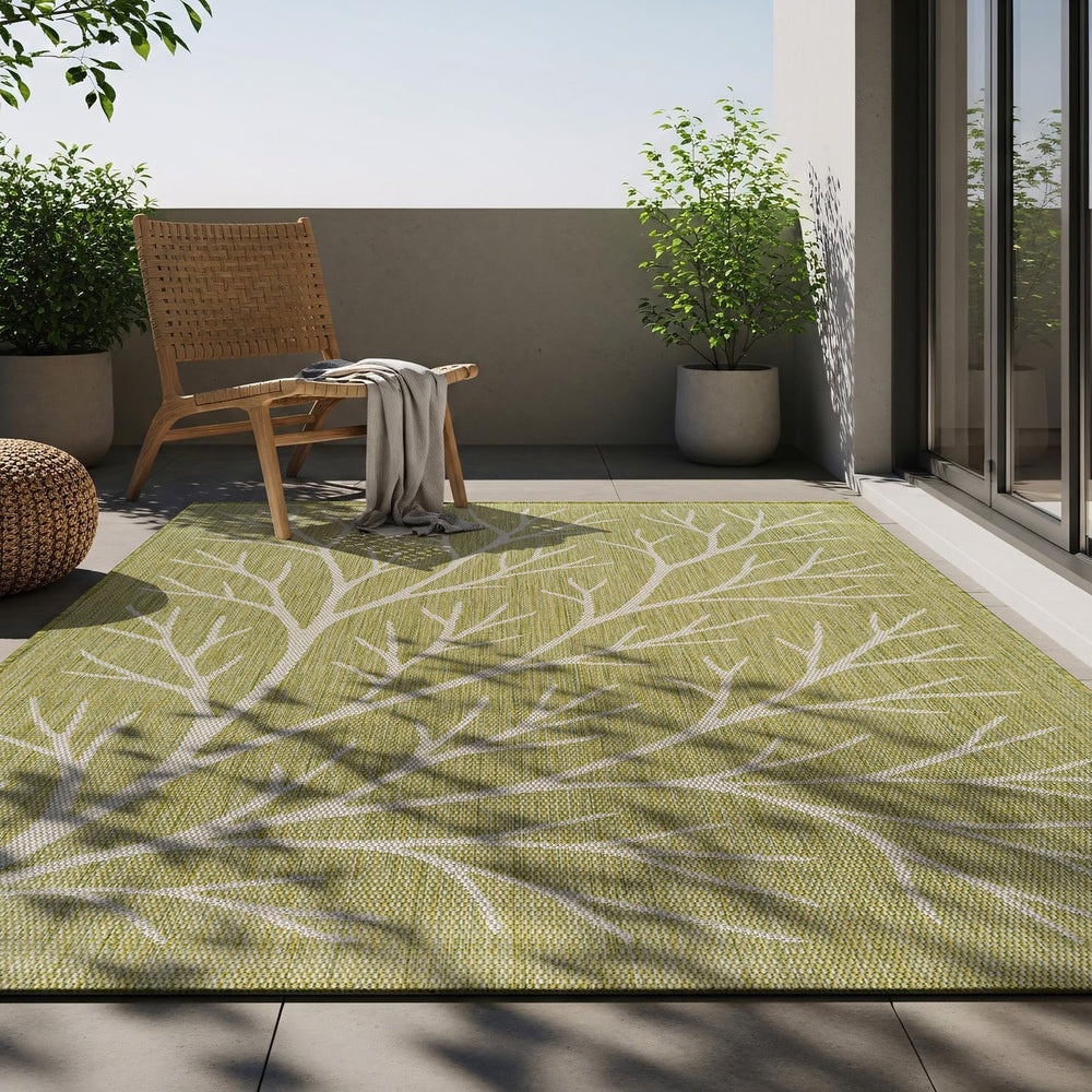Washable Indoor Outdoor Rug 5x7 Modern Area Rugs Branch Pattern Non Shedding ...