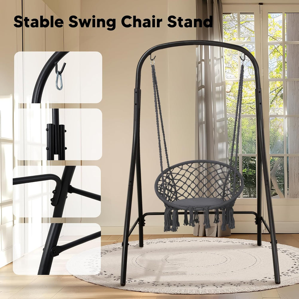 SUNCREAT Hammock Chair with Stand Included, Heavy Duty Hanging Chair with Sta...