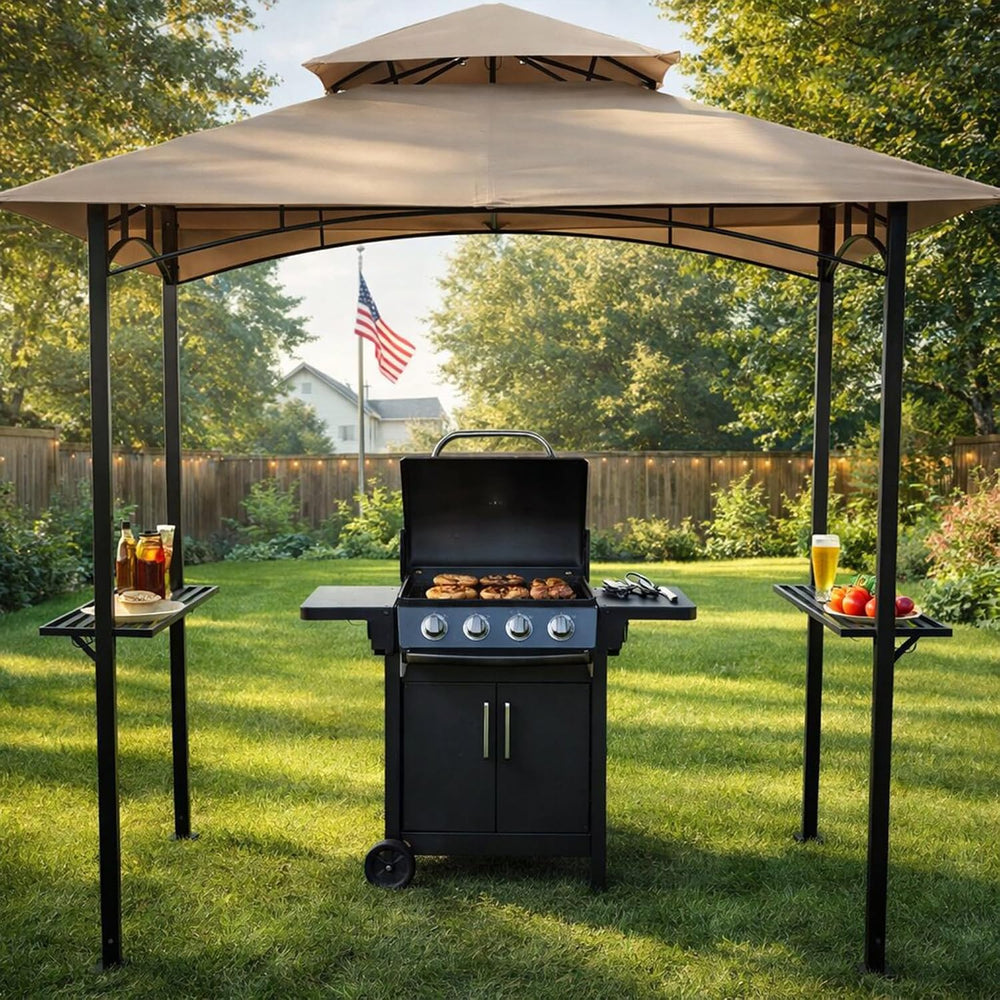 Kozyard Andra 8' x 5' BBQ Grill Gazebo Canopy Tent, Vented Soft Top Roof