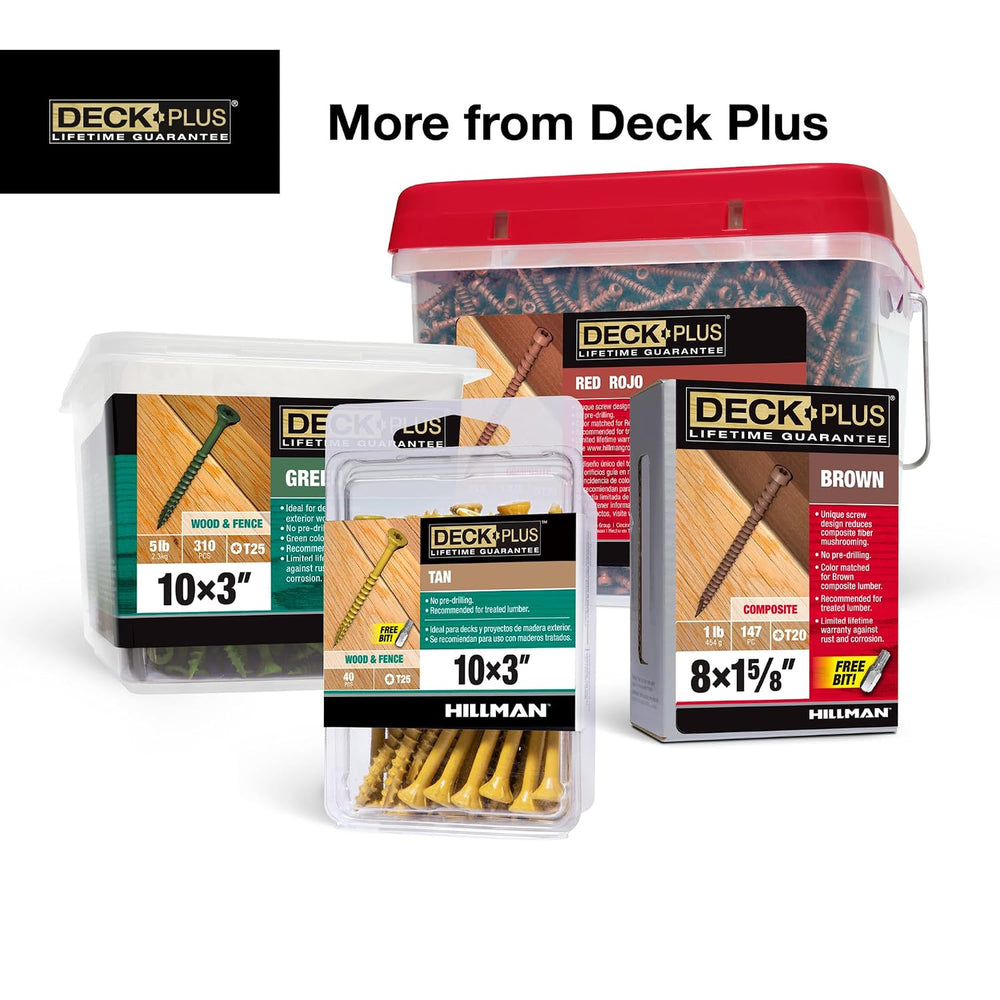 Deck Plus Deck Screws, #10 x 2-1/2in, 365 Pieces,5 Lb Box, Tan