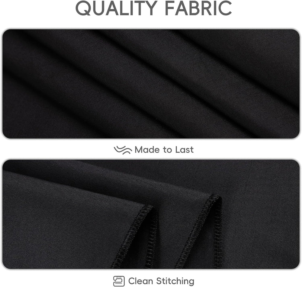 8 Pack Black Tablecloth 60 x 102 Inch Polyester Table Cloth for 6 Foot Rectan...