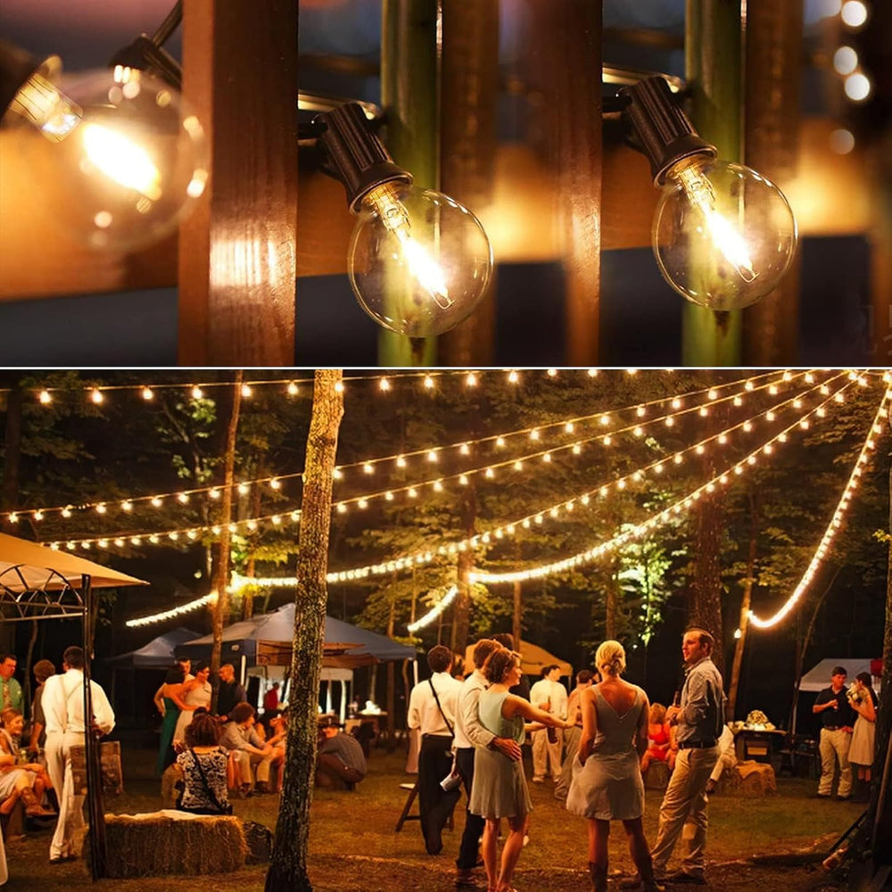GLUROO 120FT Outdoor String Lights, G40 LED Patio Lights with 64pcs Bulbs, Wa...