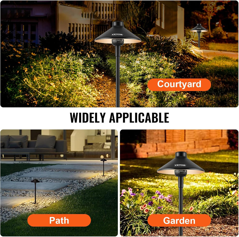 VEVOR 8 Pack Low Voltage Landscape Path Lights, 3W 210LM 12V-24VAC/DC Outdoor...