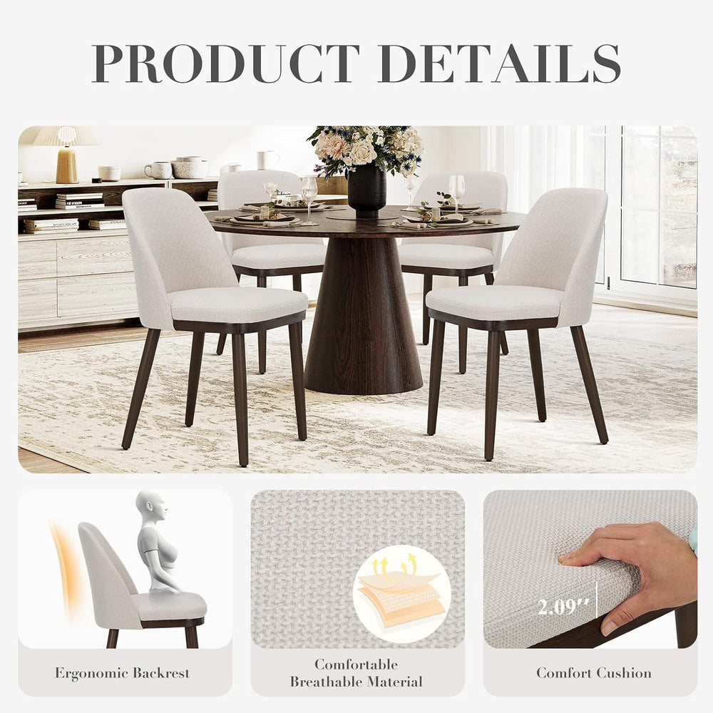 COLAMY Upholstered Dining Chairs Set of 6, Modern Kitchen Chairs with Back, F...