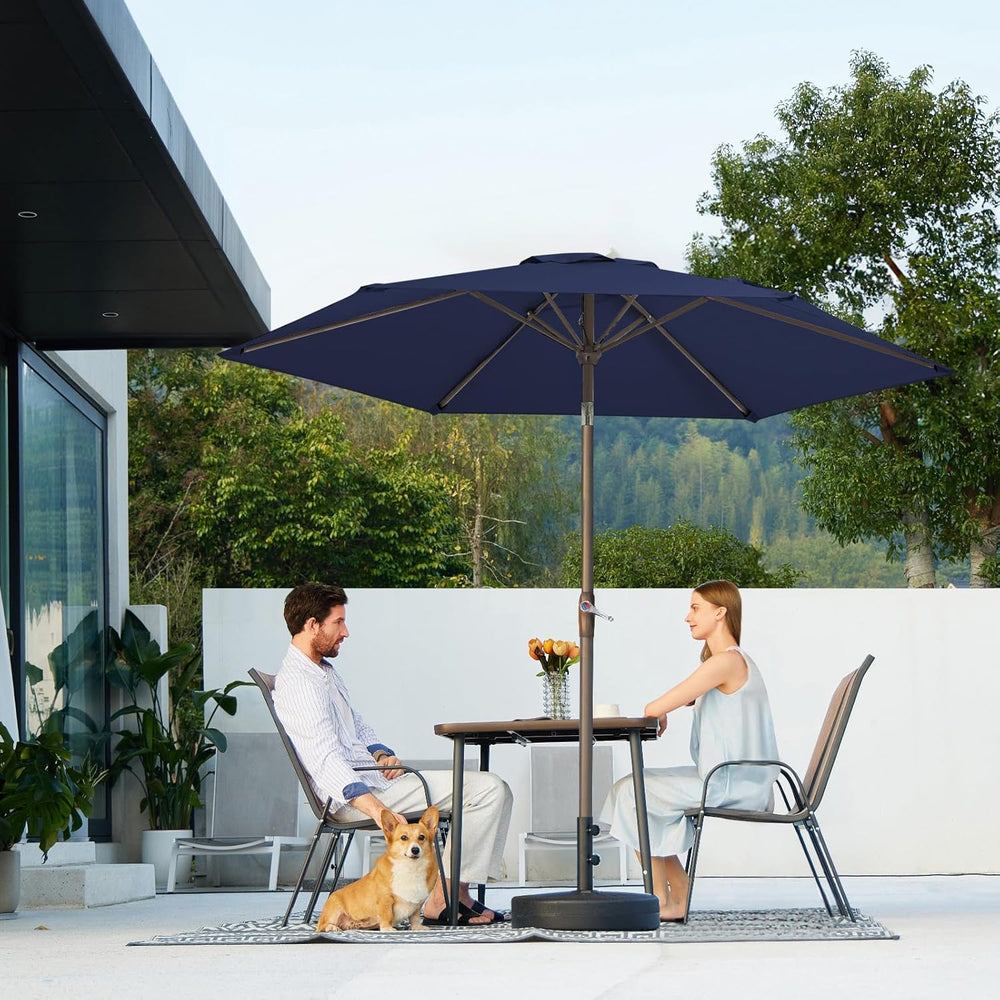 JEAREY 7.5 ft Outdoor Patio Umbrella, Table Umbrella, Navy