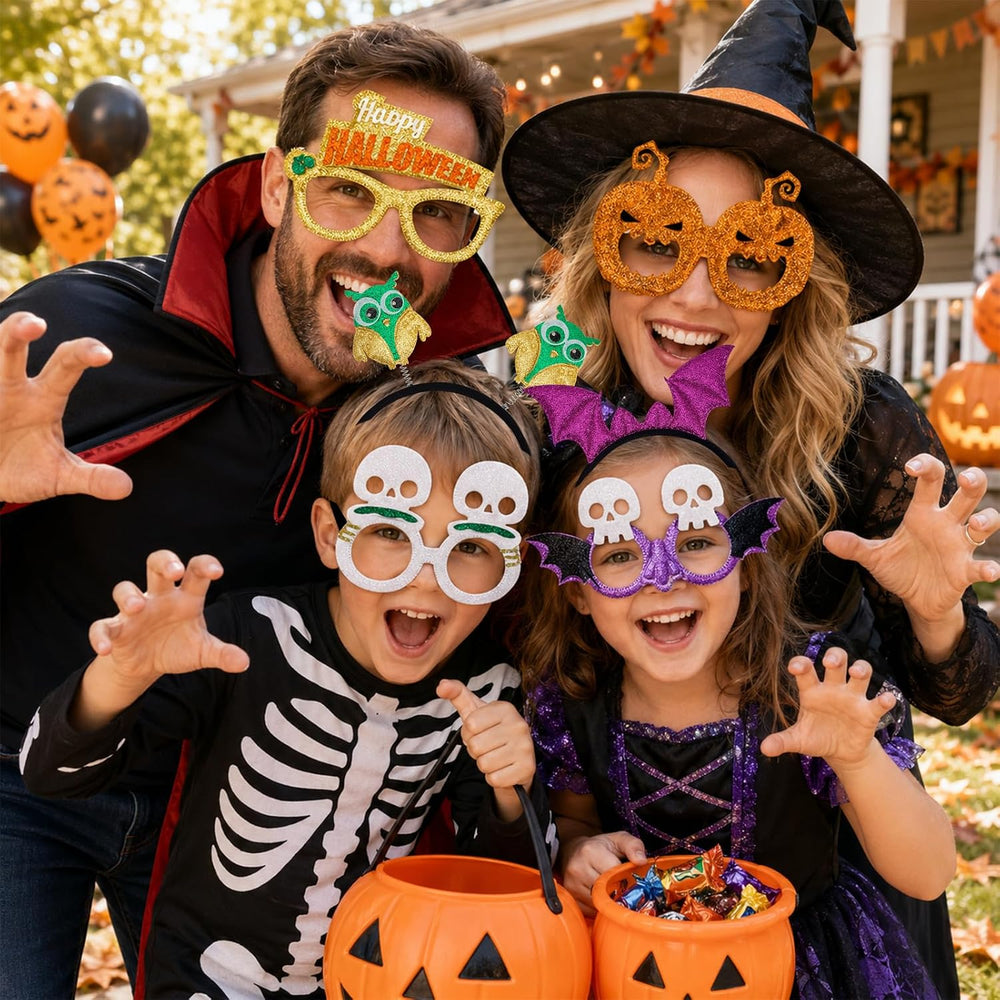 MGparty 24PCS Halloween Headbands and Glasses Frame Set Party Favor