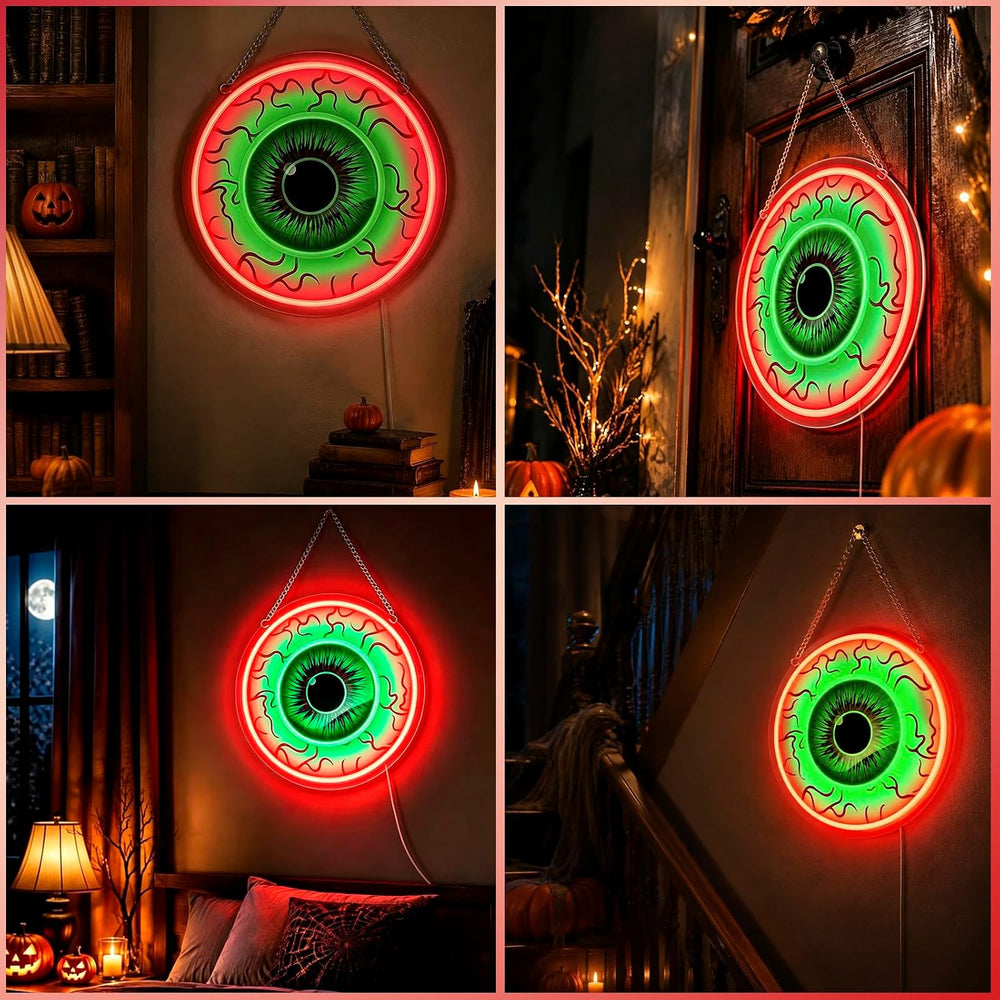 Halloween Eyeball Neon Signs Led Lights, Window Wall Decorations Indoor