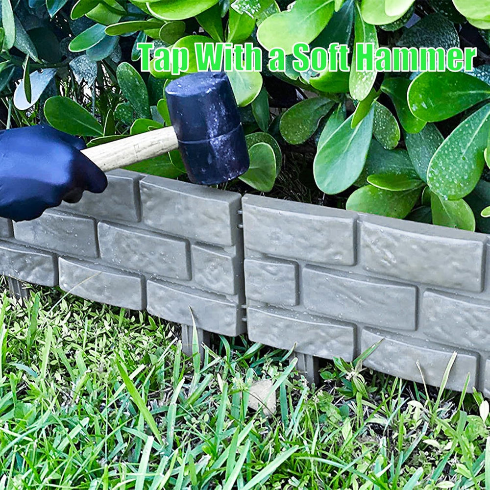 Brick Effect Garden Fence,Flower Bed Border Detachable Splicing Garden Fence,...