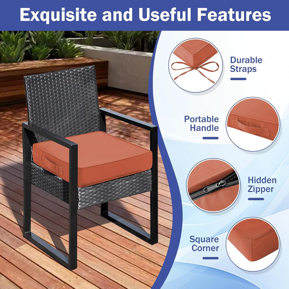IASEAHK Patio Chair Cushions, 19" x 19" x 3" Outdoor Chair Cus...