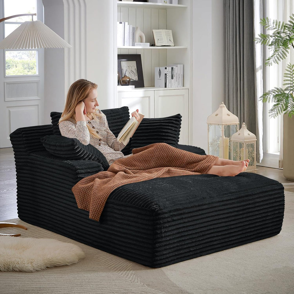 Oversized Chaise Lounge Chair Indoor,50" W Upholstered Corduroy Sofa wit...