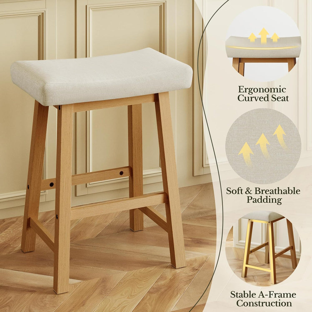Yaheetech 24 Inch Counter Height Bar Stools Set of 2 Backless