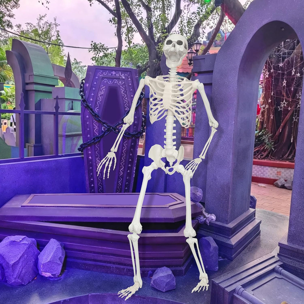 Lodou 5.4Ft Posable Life Size Human Skeleton for Halloween Decoration