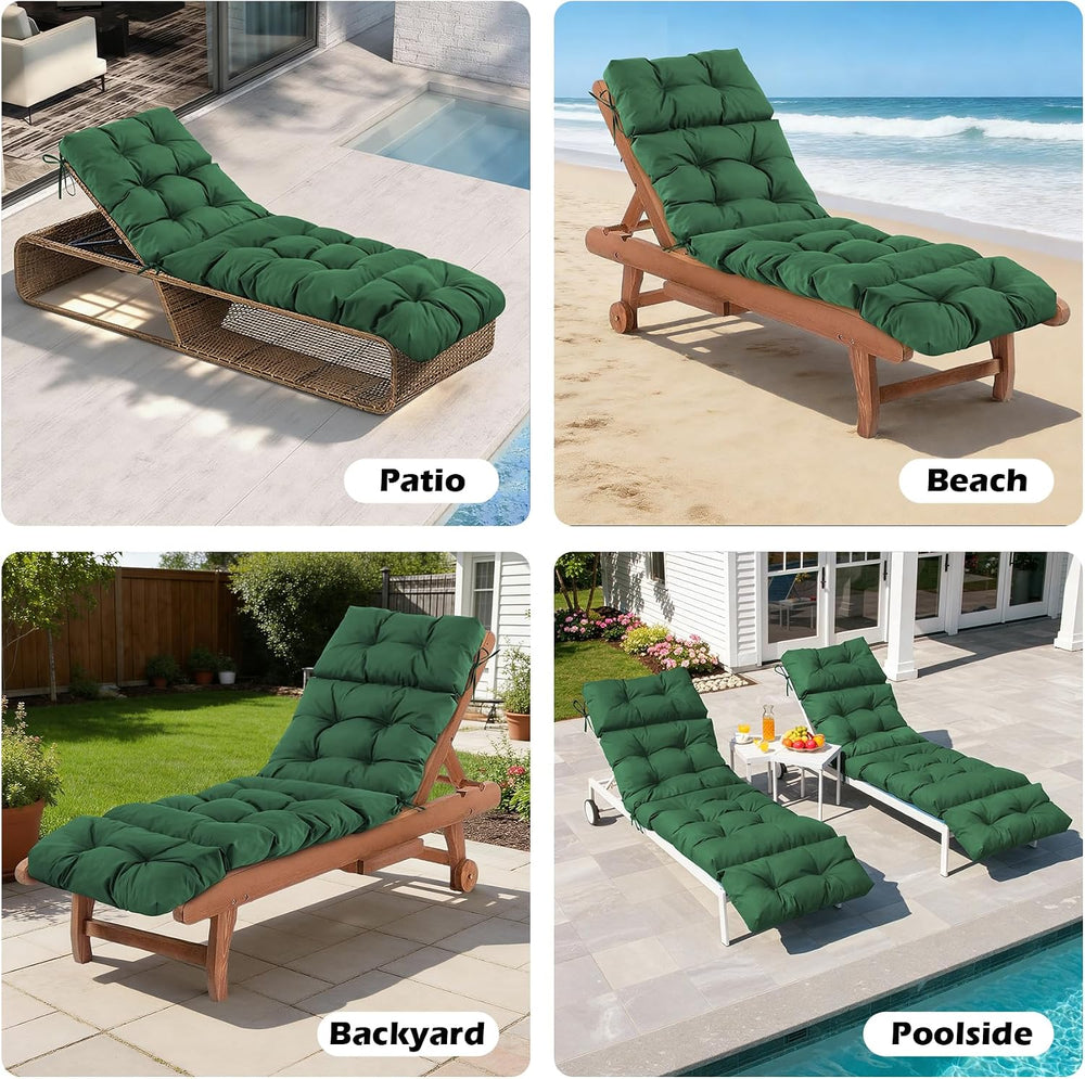 Chaise Lounge Cushions Outdoor, Waterproof & Fade Resistant Patio Lounge ...
