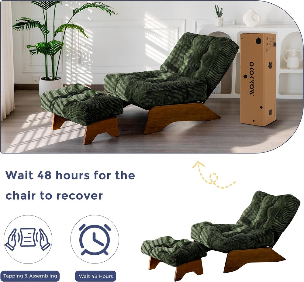 MAXYOYO Accent Chair with Ottoman, Lounge Chair with Adjustable Backrest