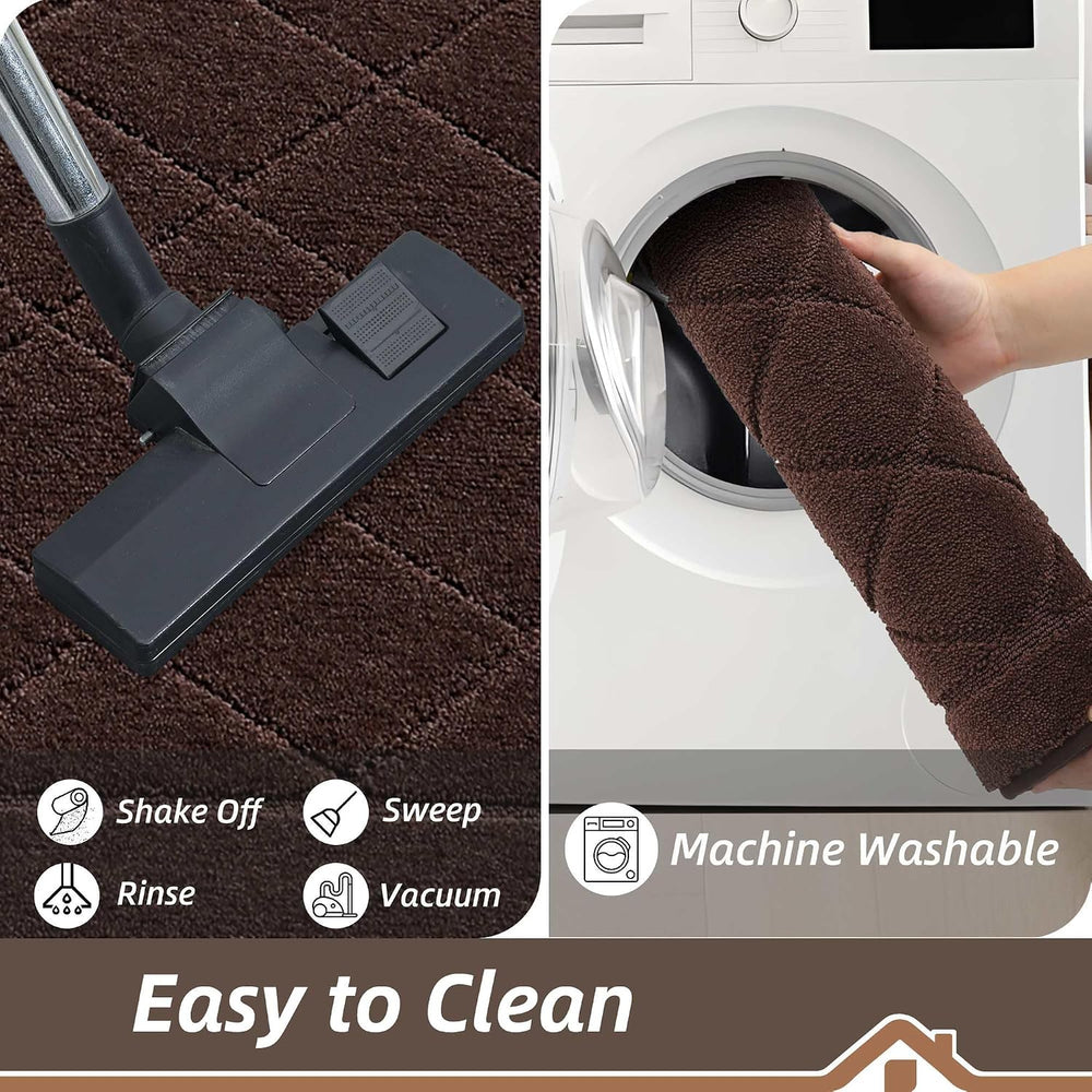 BEQHAUSE Dirt Trapper Door Mat 24" x 36", Doormat Non-Slip, Brown