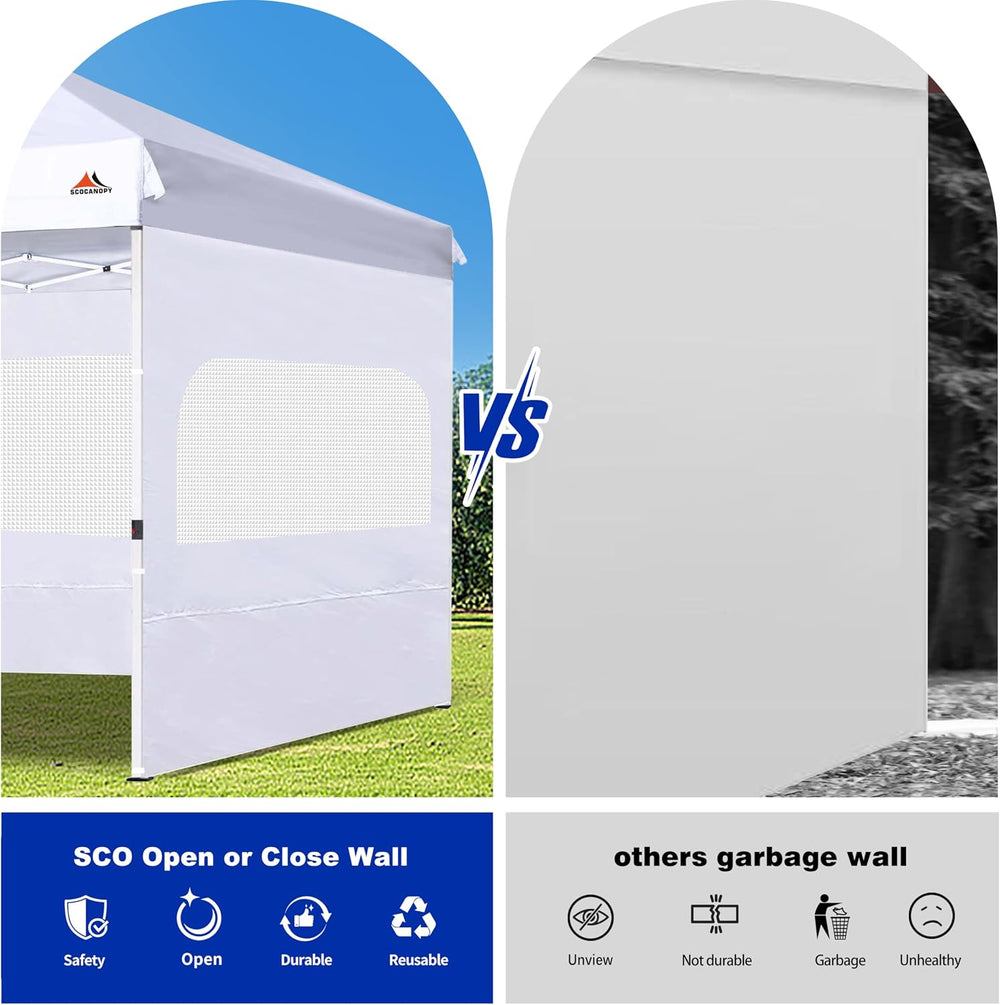 SCOCANOPY Sidewall for 12x12 Canopy Frame with Mesh Window and Zipper, 3 Piec...
