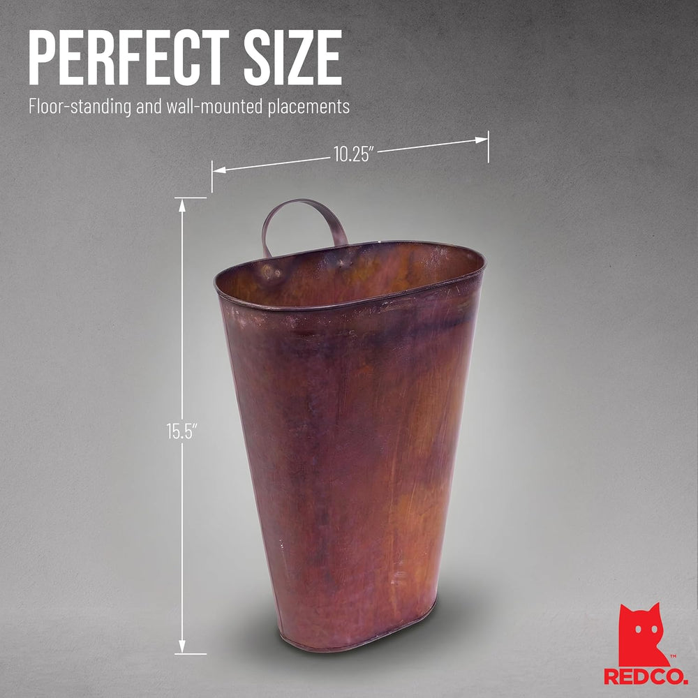 Red Co. 15.5” Farmhouse Galvanized Metal Floor-Standing & Wall-Hanging Um...