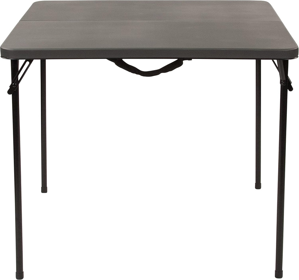 Flash Furniture 2.83-Foot Bi-Fold Dark Gray Plastic Folding Table