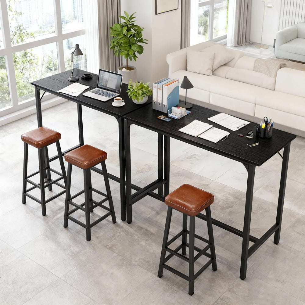 Karl home 43" Bar Table w/Triangular Support, 220 lbs, Black