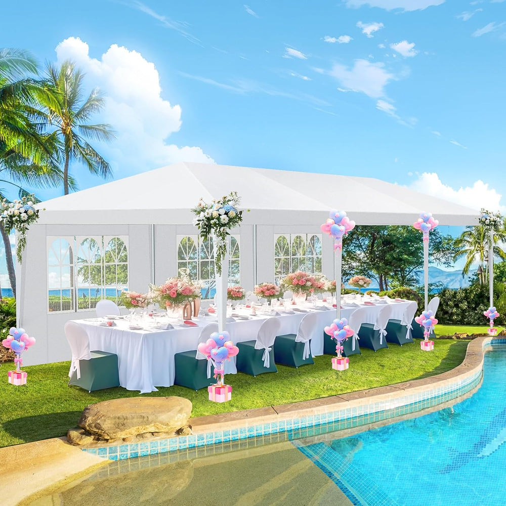 HOTEEL Party Tent 10x30FT, Outdoor Canopy Tent, White