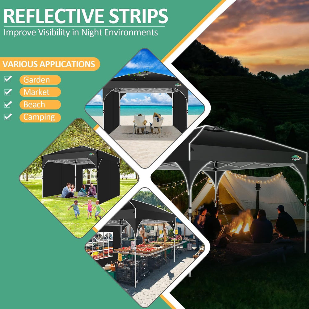 COBIZI Canopy Tent 10x10, Easy Up 10x10 Pop Up Canopy for Party Camping, Part...