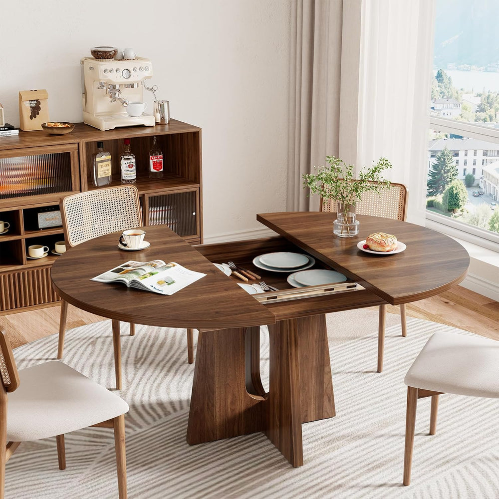 Epecoya 59-Inch Extendable Dining Table, Kitchen Table for 4-6 People