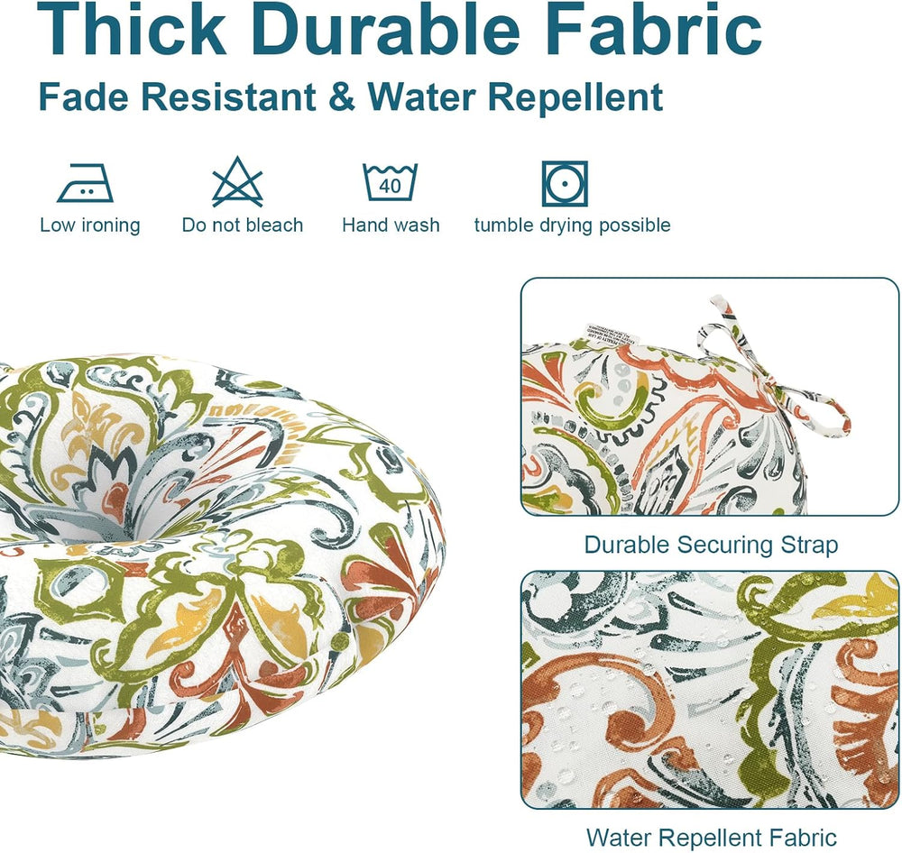 DYTXIII Set of 2 Outdoor Round Chair Cushions 15"x15"x4" with ...