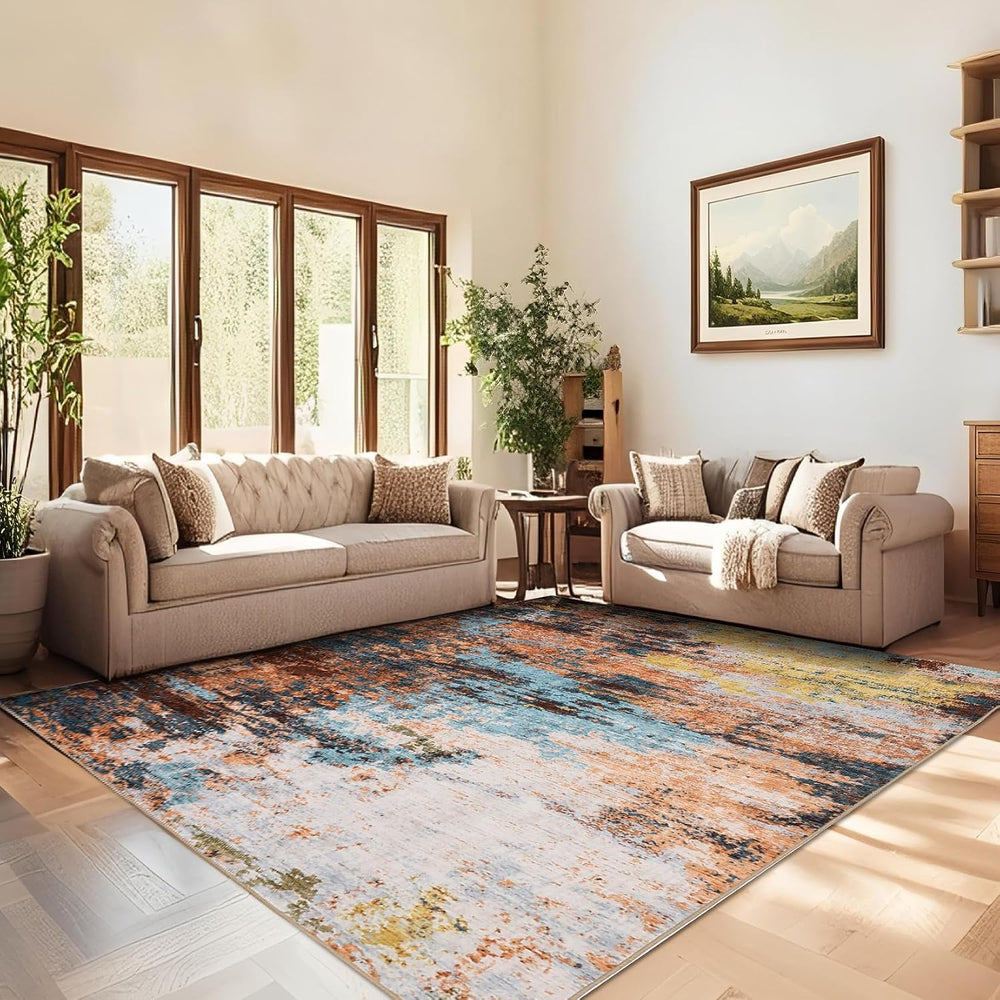 GarveeHome Abstract Area Rugs 5x7 Ultra-Soft Modern Indoor Carpet Yellow