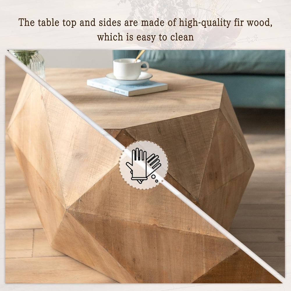 38" Modern Farmhouse Coffee Table, Drum Coffee Table for Office, Dining ...