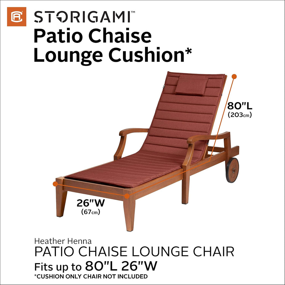 Classic Accessories Storigami Water-Resistant 80 x 26 Inch Chaise Lounge Cush...