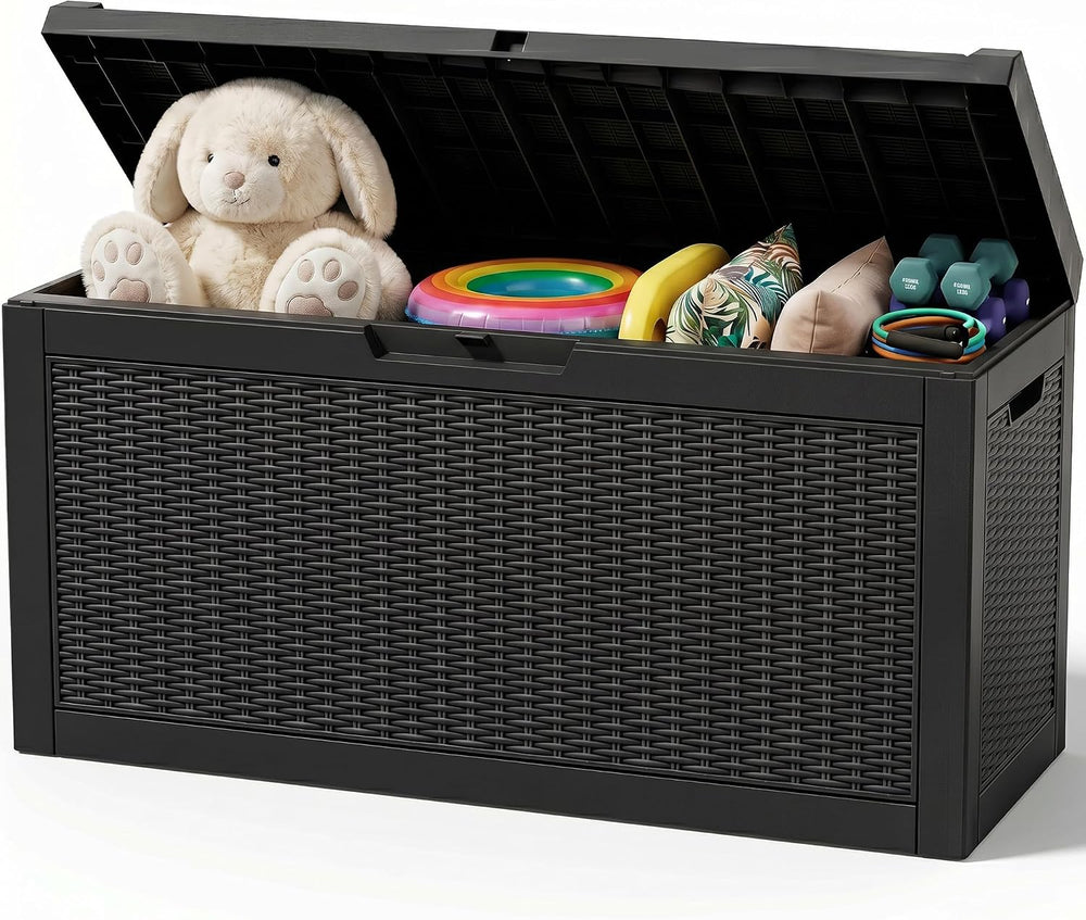 Outdoor Storage Box,100 Gallon Waterproof Resin Patio Deck Box