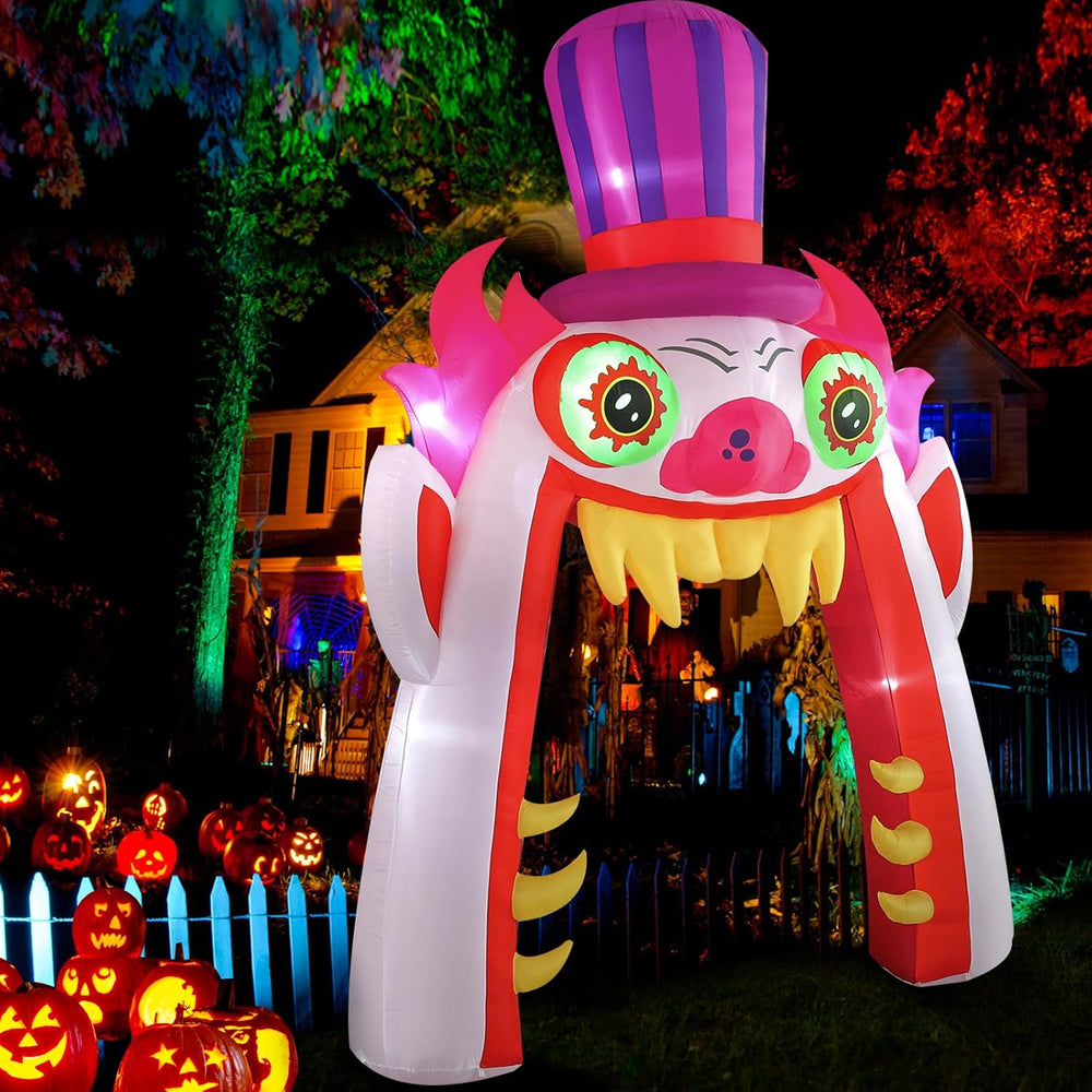 13ft Clown Arch Halloween Inflatable Outdoor Decoration, Courtyard Decoration...