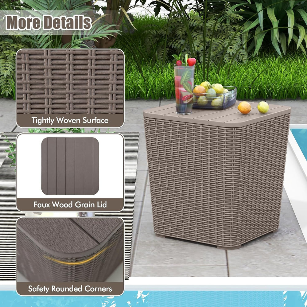 Tangkula 11.5 Gallon Water-proof Deck Box, Outdoor Patio Storage Box w/Remova...