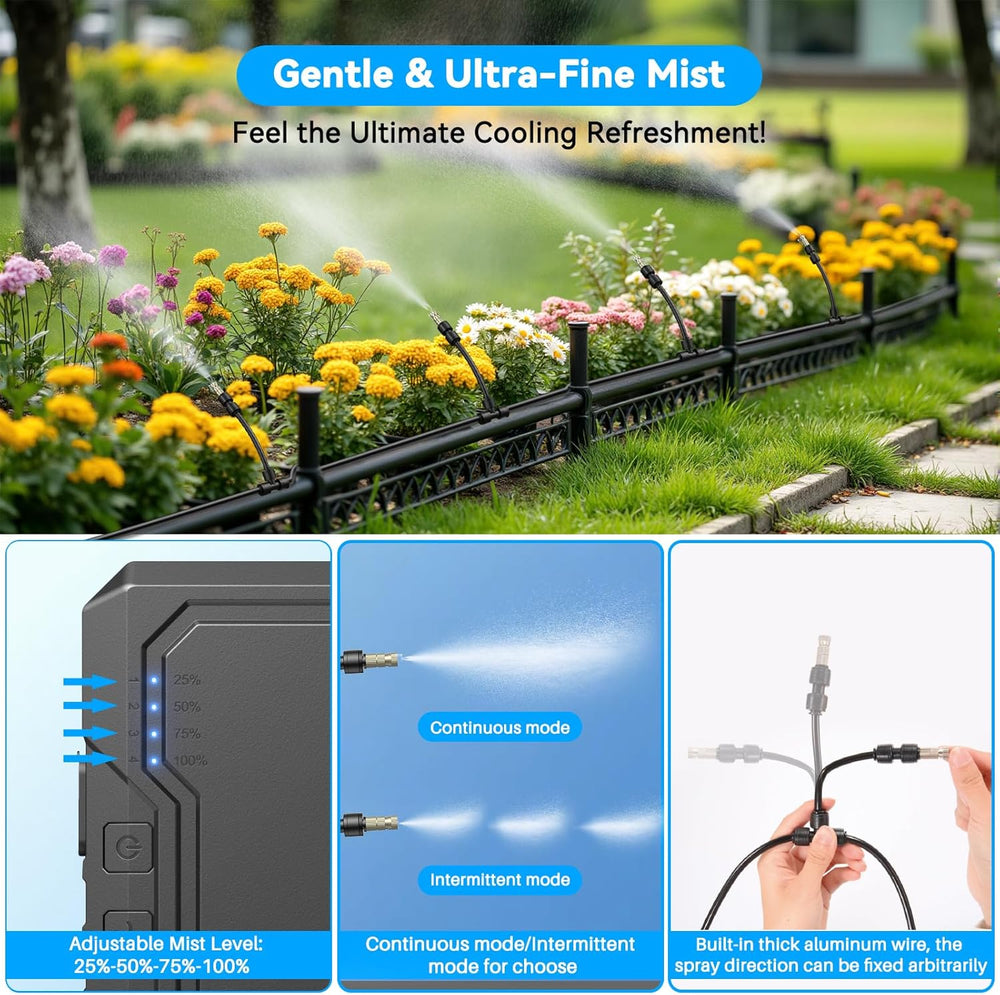 Ausic Portable Misting System for Outside Patio, Outdoor Water Cooling Mister...