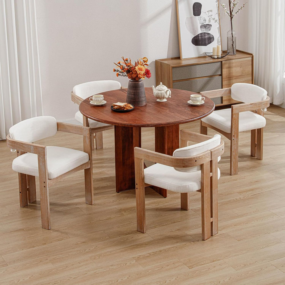 Modern Barrel Dining Chairs Set of 4, Upholstered Farmhouse Dining Room Chair...