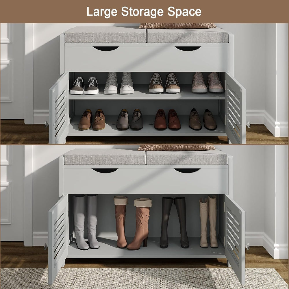 ChooChoo Shoe Storage Bench with Lift Top Storage & Cushioned Seats