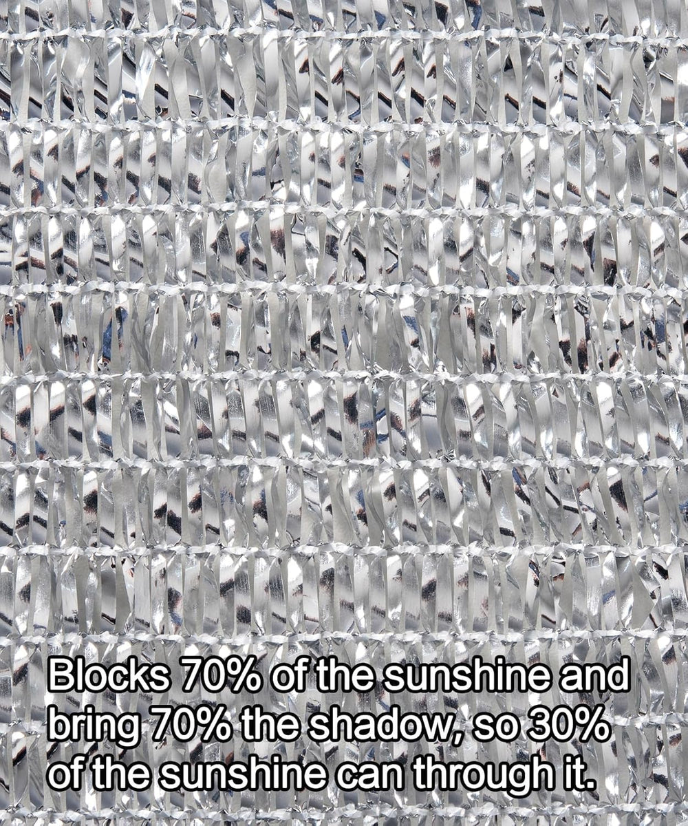 70% Reflective Aluminum Shade Cloth, Silver, 10 x 14 FT