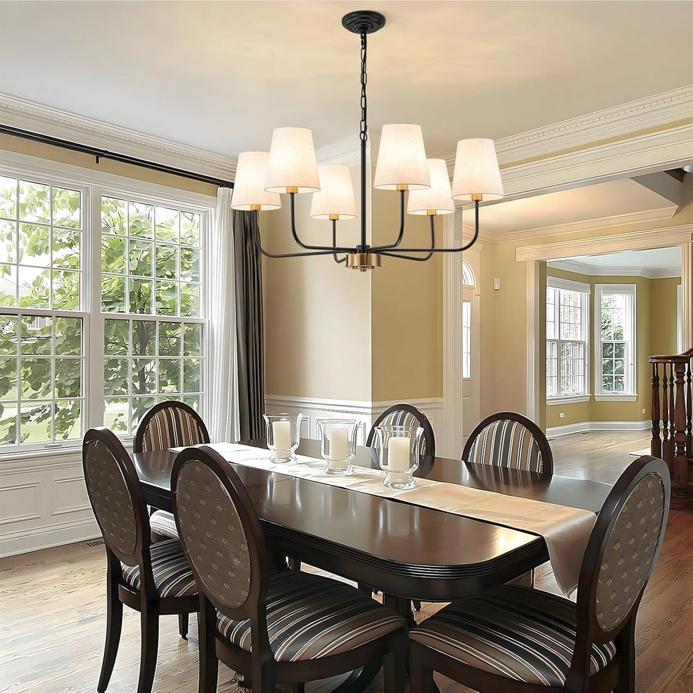 31.5" Dining Room Chandelier with Shades Modern Pendant Lights Kitchen
