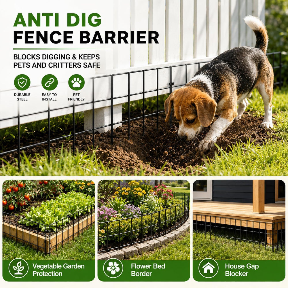 Animal Barrier Fence, 42.5ft x 13in, 30 Panels No Dig Garden Fence for Dogs