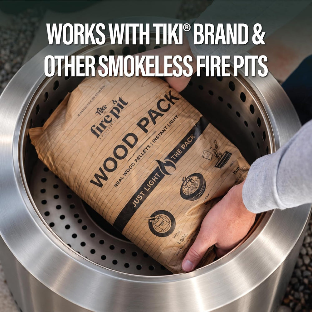 TIKI Wood Pack Wood Pellets for Smokeless Fire Pits, 4-Pack, 30+ Min Burn