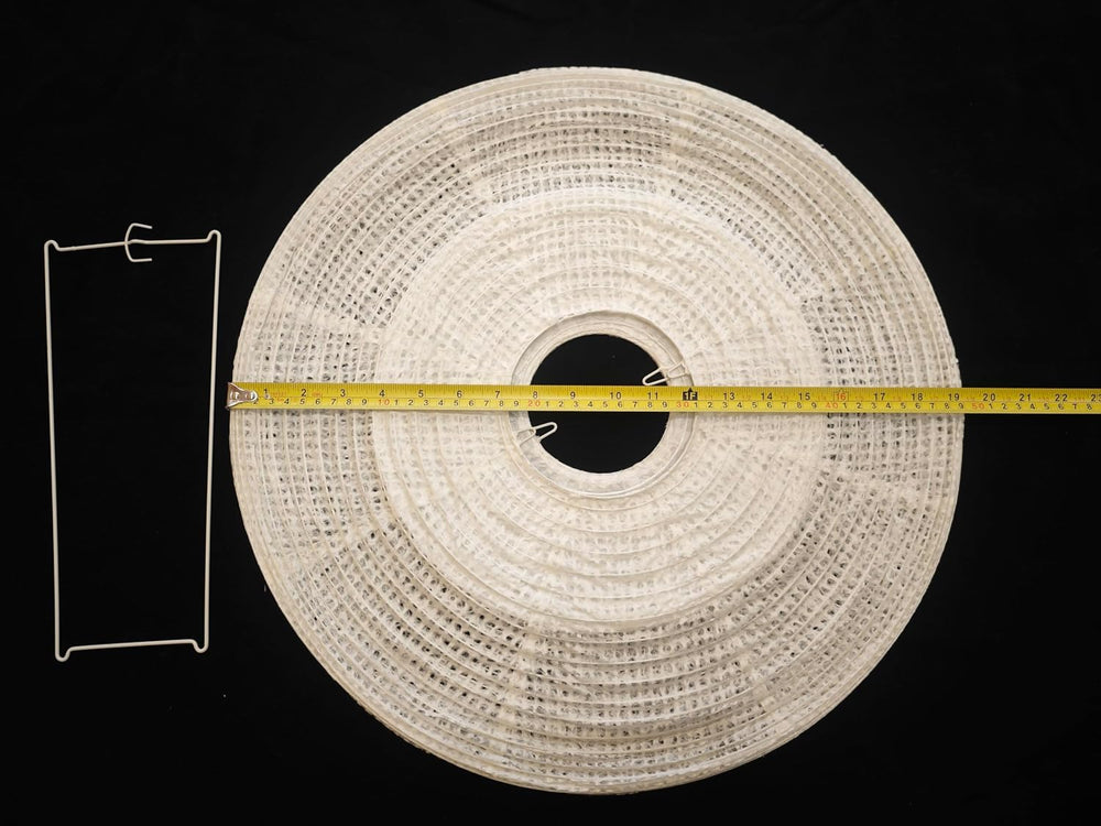 Hytsoeee(19.69Inch) Double-Layer Paper Lamp Shade, White Oblate Paper Lantern...