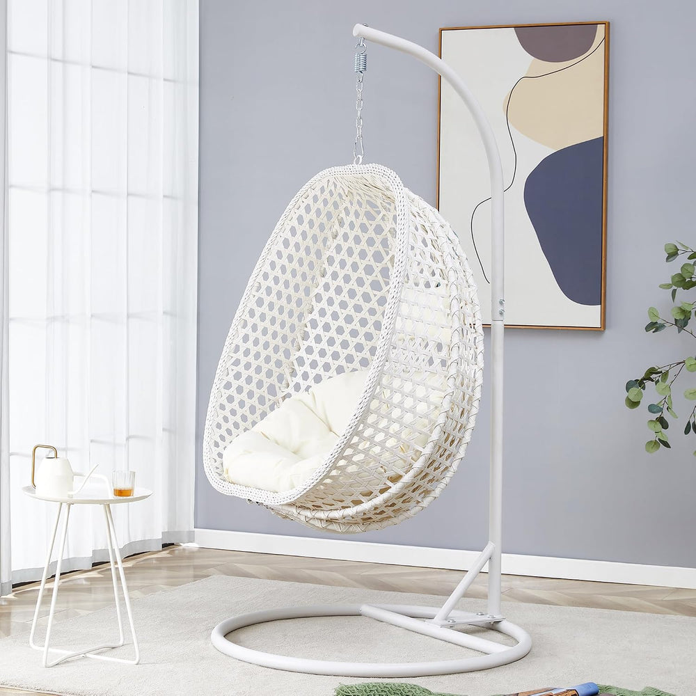 NYEESS Egg Swing Chair with Stand, Rattan Hanging Egg Chair, Hammock Chair