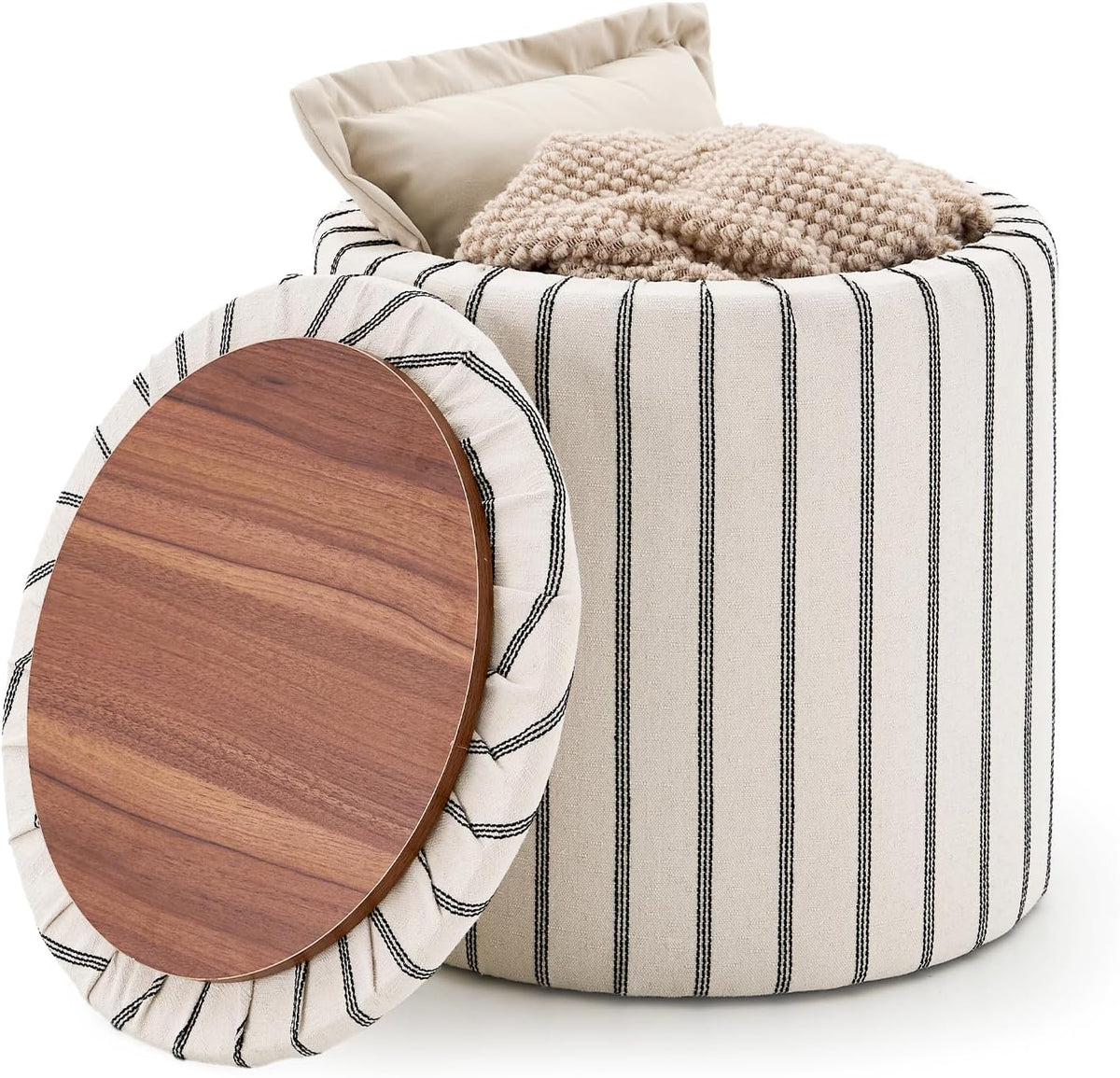 18" mid century storage ottomans with tray multifunctional, main product view