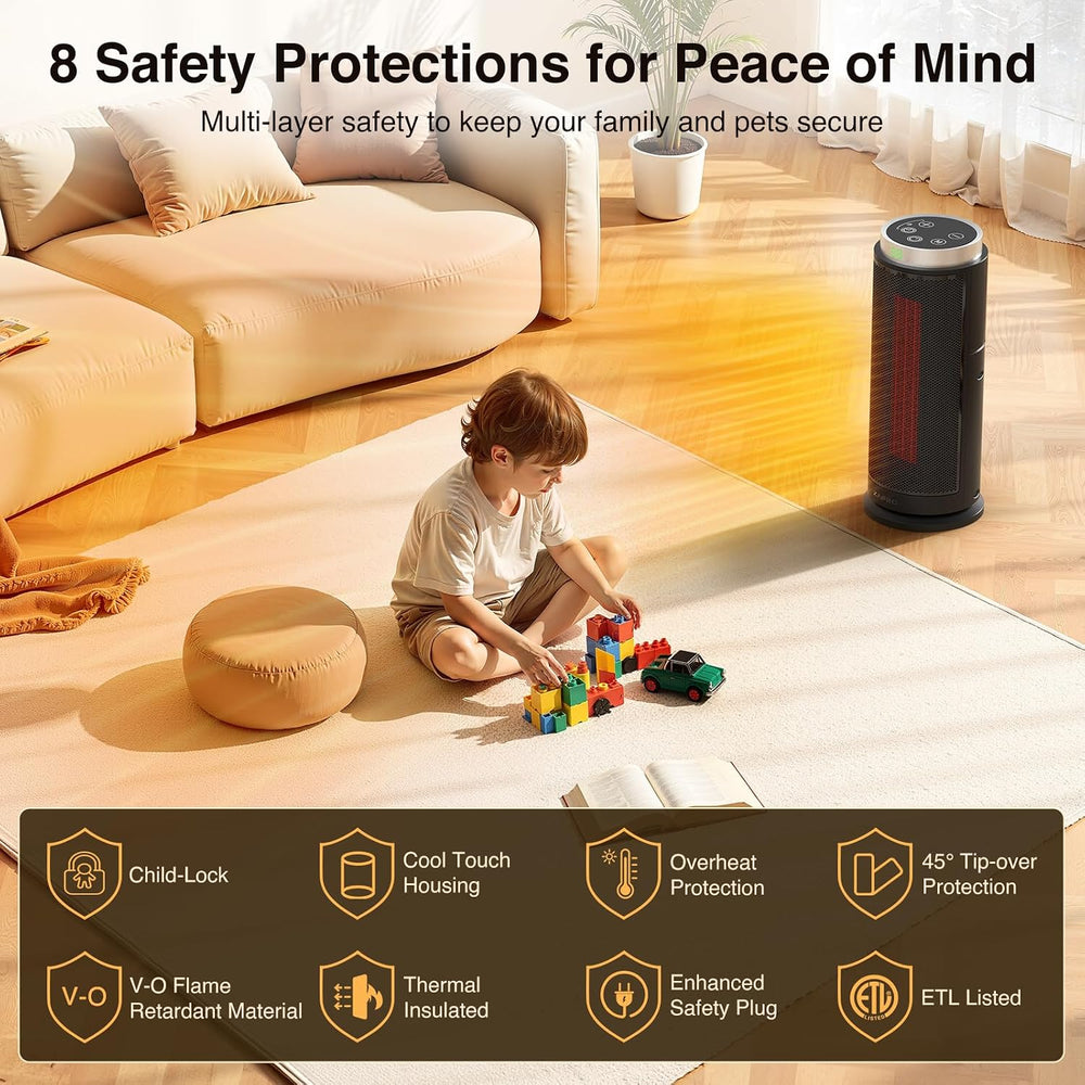 ZAFRO Space Heater, Ultra Quiet Portable Electric Heaters for Indoor Use with...