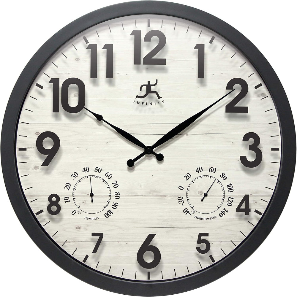 Concordia 17.5-Inch Indoor/Outdoor Waterproof Wall Clock with Built-in