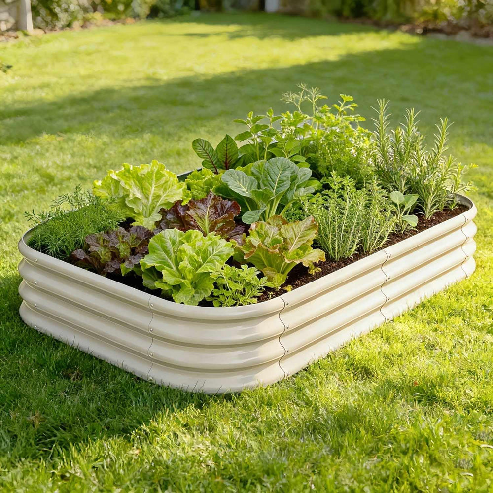 6x4x1 ft Galvanized Raised Garden Bed - 12" Tall Tall Metal Planter Boxe...