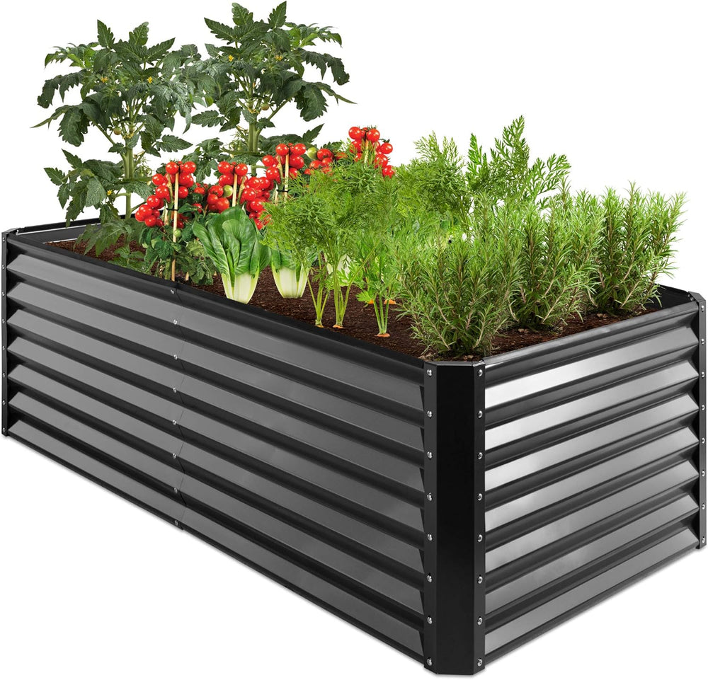 Best Choice Products 6x3x2ft Outdoor Metal Raised Garden Bed, Deep Root Box P...