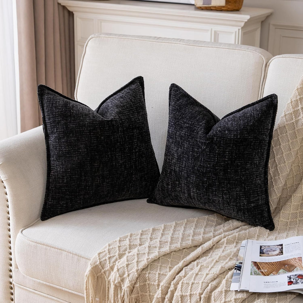 Neelvin Textured Throw Pillow Covers 26x26 Thick Luxury Chenille Decorative P...