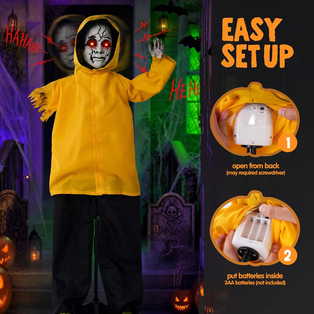 JOYIN Halloween Decorations Outdoor Ghost, Life Size Halloween Animatronics G...